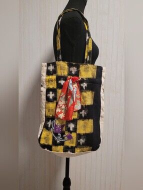 Aoyama Itchome Callalily Ikat Cotton Tote Bag Rare OS